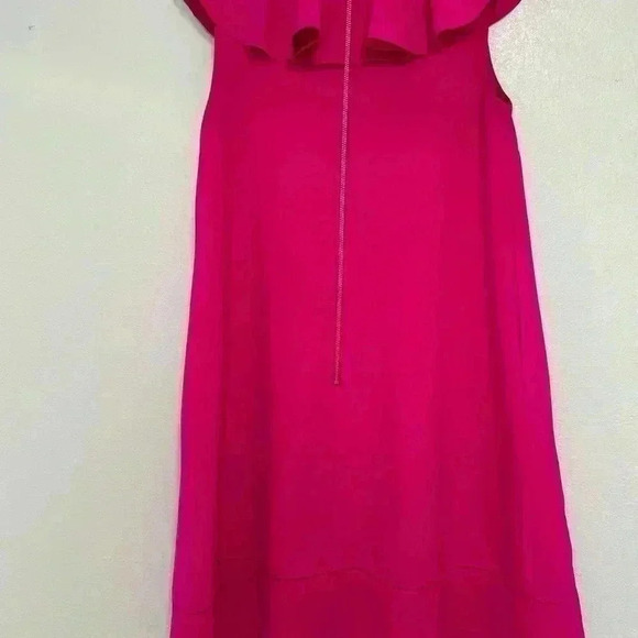 294.TED BAKER Ruffle Neckline Shift hot pink Dress size 1 - Picture 9 of 11